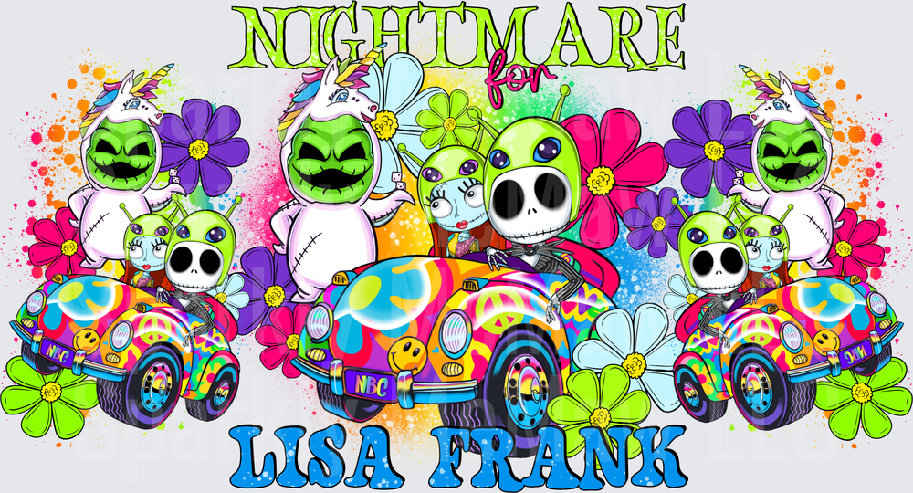 Nightmare Before Christmas Lisa Frank UV DTF 16 OZ Wrap