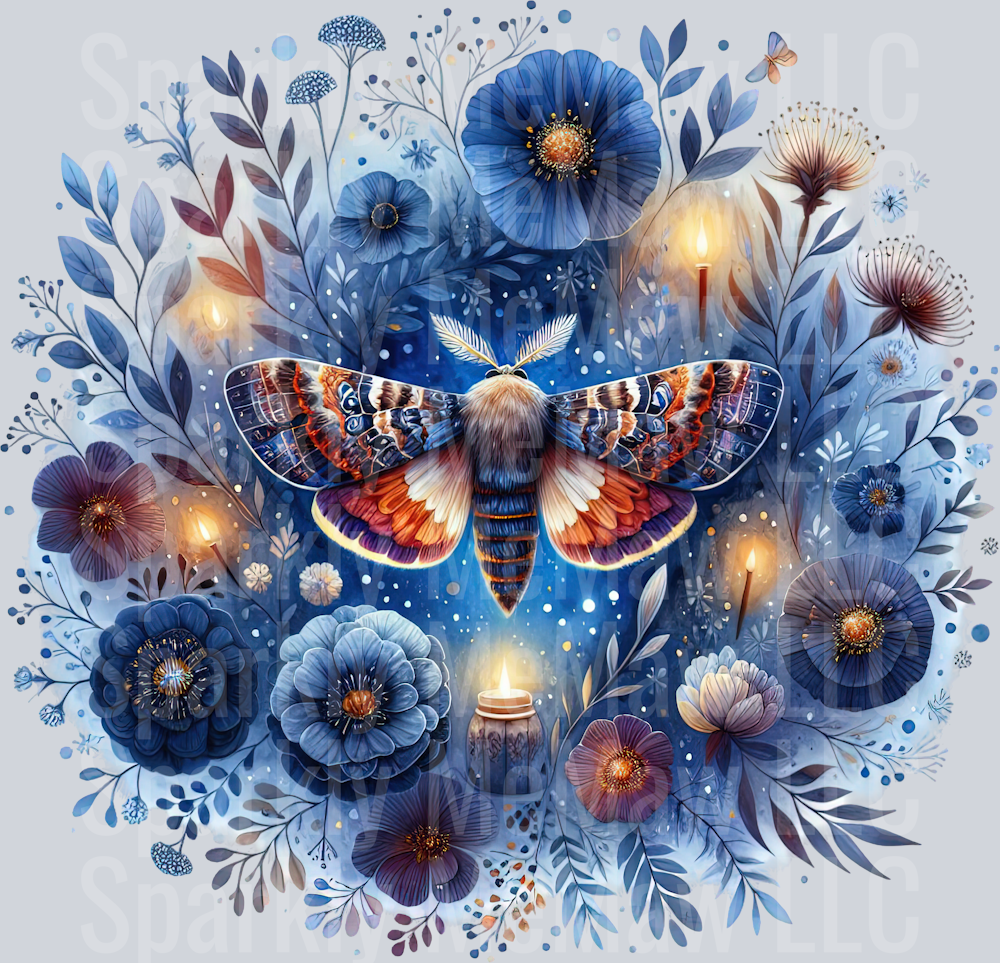 37 Nocturne Moth ClipArt Decal