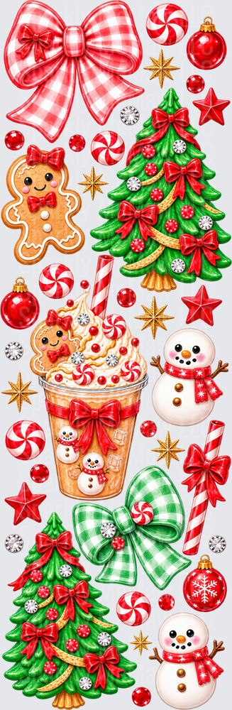 Festive Christmas Holiday Elements UV DTF Pen Wrap