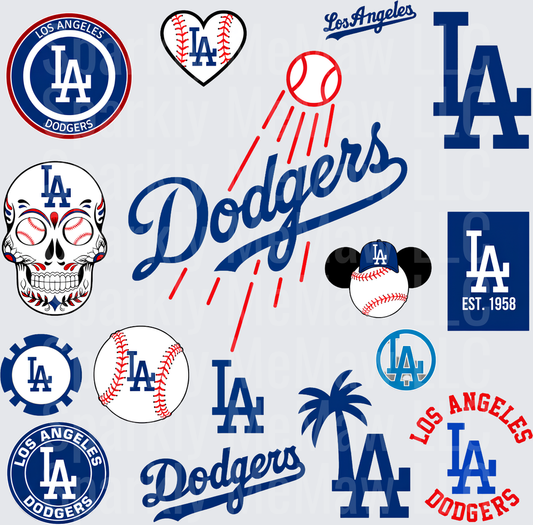 Los Angeles Dodgers Logo Bundle 10x10 UV DTF Sheet