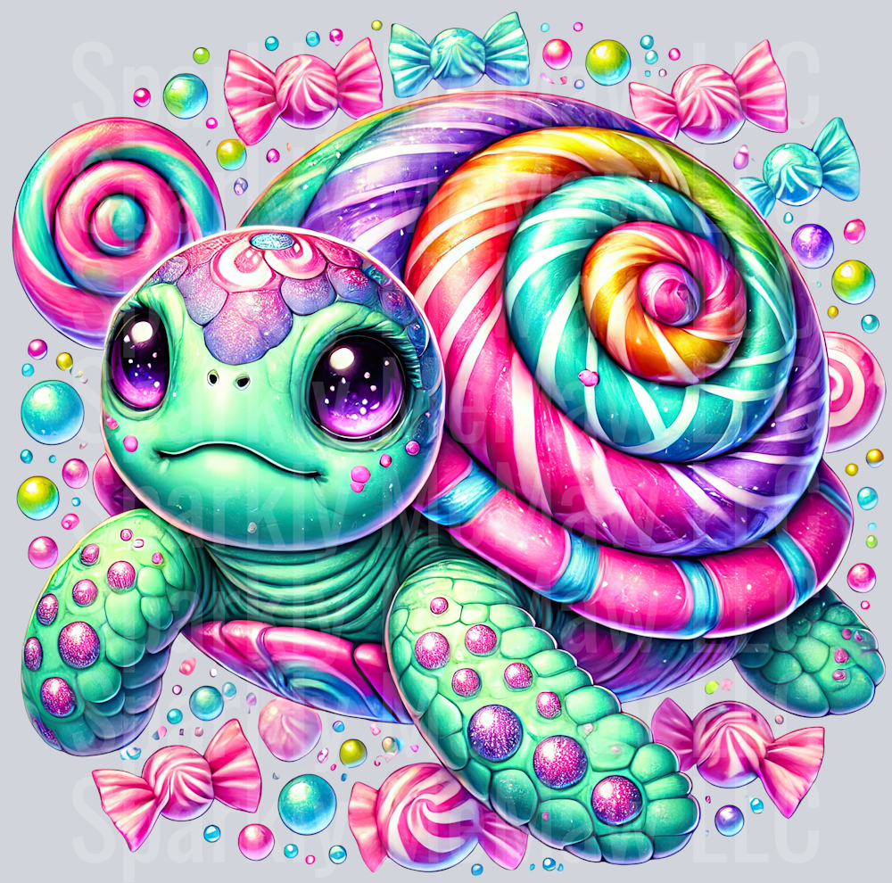 13 Colorful Turtle Clipart UV DTF Decal