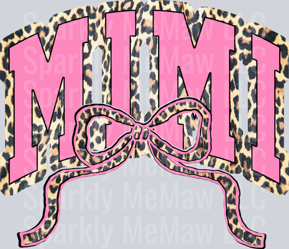 Mimi Leopard print pink UV DTF Decal (printed in width)