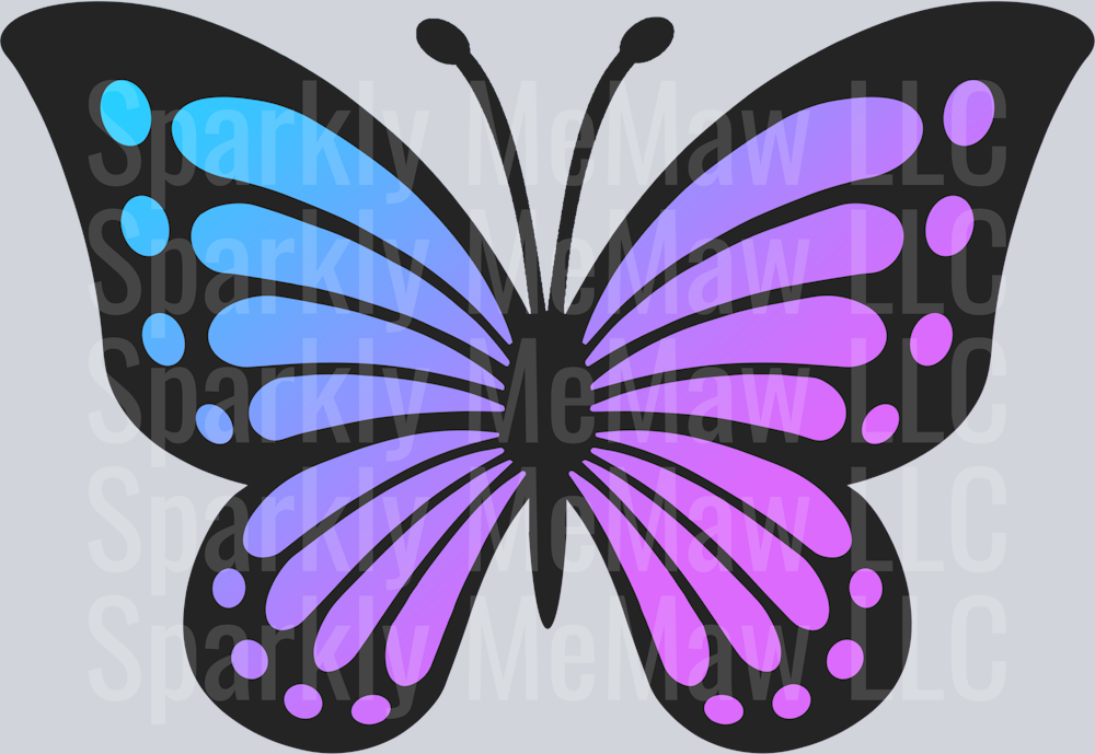 Colorful Butterfly Clipart Decal 1
