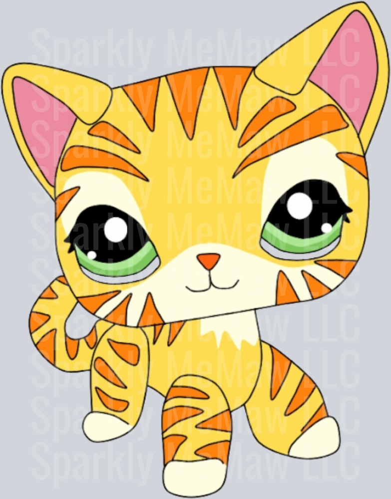 Cute Orange Striped Tiger Kitten with Green Eyes UV DTF Decal