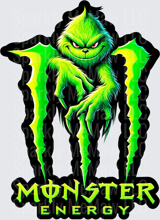 Grinch Monster Energy UV DTF Decal