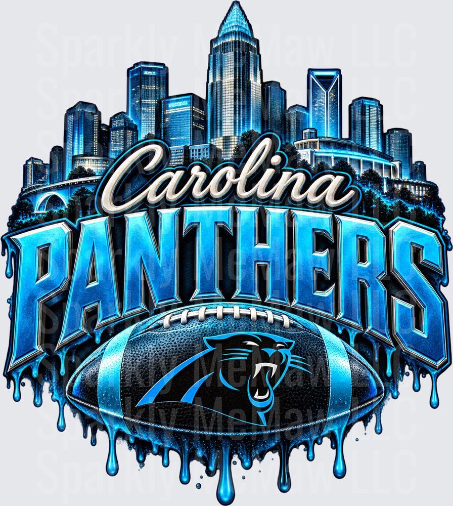 Carolina Panthers City Skyline UV DTF Decal