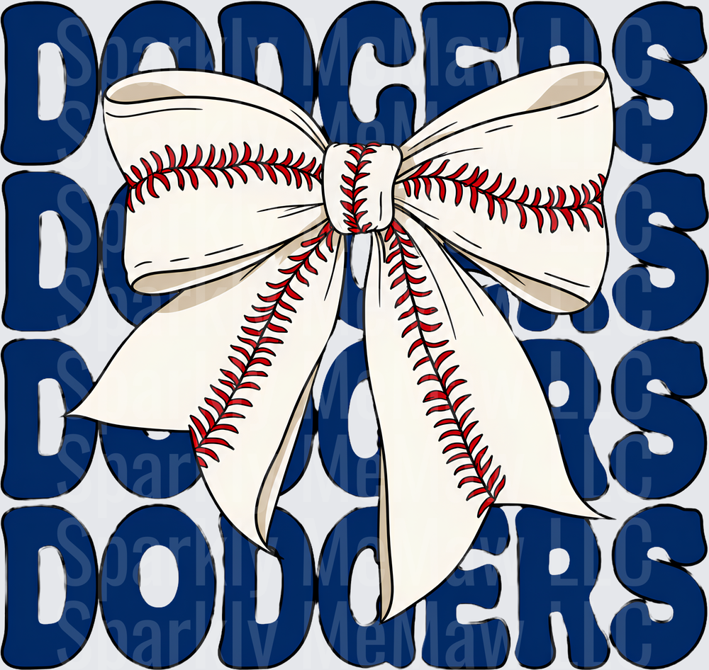 Dodgers Baseball Bow UV DTF Decal