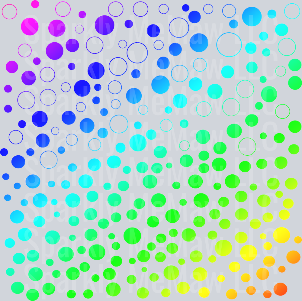 Rainbow Polka Dots  UV DTF  Sheet 10x10