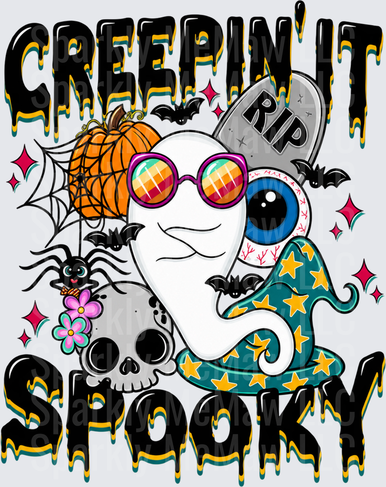 Creepin It Spooky Ghost UV DTF Decal