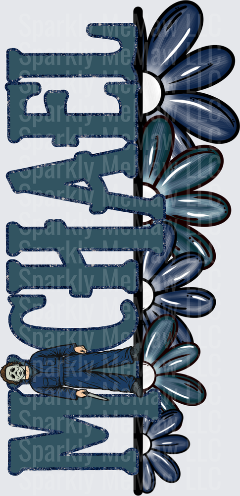 Michael Myers Halloween Movie Character with Daisy Chain Border UV DTF Decal