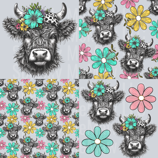 Mixed Media Spring Highland 10x10 UV DTF  Element sheet