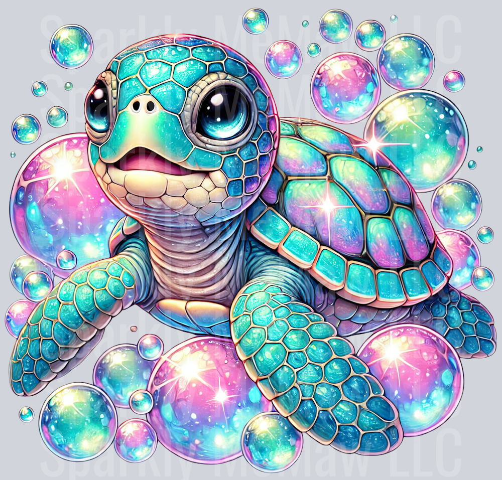 11 Colorful Turtle Clipart UV DTF Decal