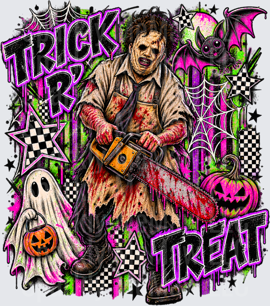 Leatherface Trick R Treat Halloween is a UV DTF Decal