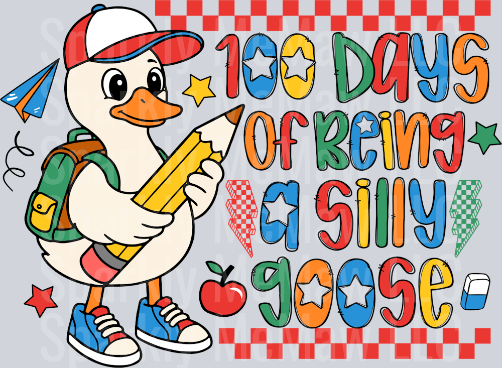 100 days of being a silly goose (boy) DTF Transfer