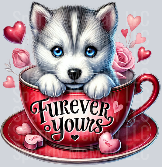 Valentines Cup Puppy  UV DTF Decal 39