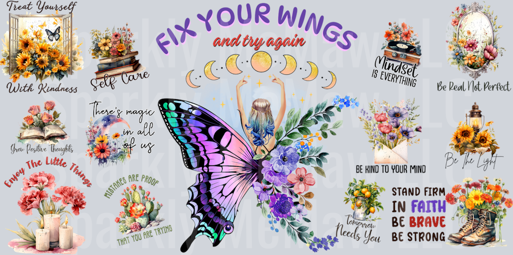 Fix your Wings 16 oz UV DTF Wrap
