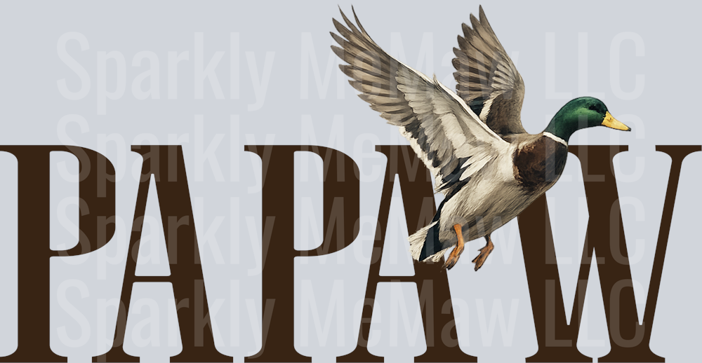 papaw duck front UV DTF DECAL