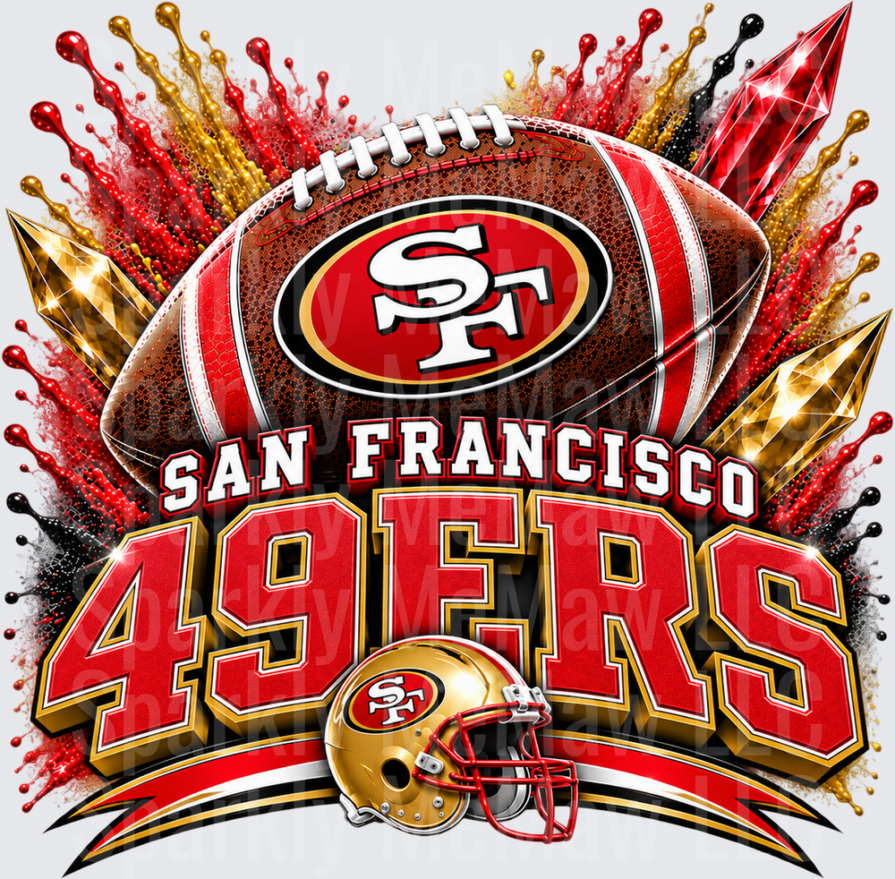 San Francisco 49ers Bold Splash DTF Transfer for Fabrics
