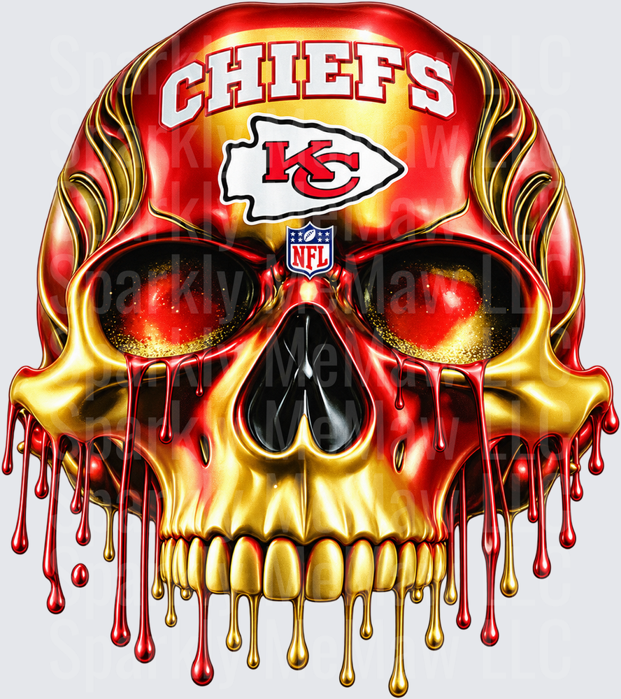 Kansas City Chiefs Dripping Skull UV DTF Decal