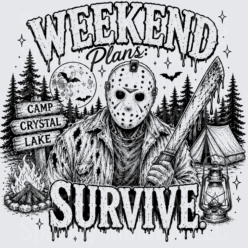 Weekend Plans Survive Jason Voorhees Camp Crystal Lake UV DTF Decal
