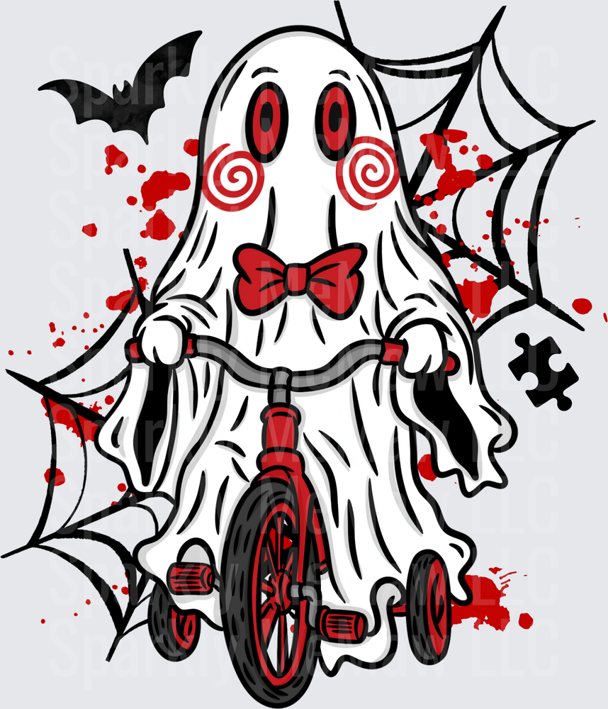 Saw Ghost Tricycle Halloween UV DTF Decal