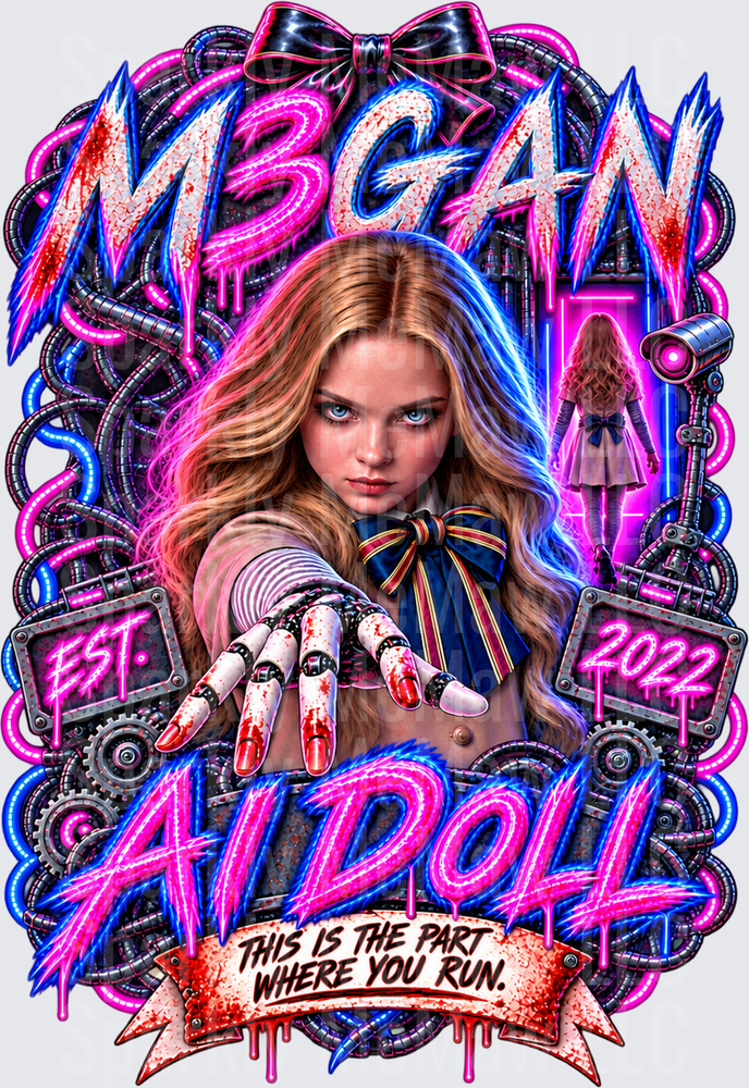 M3GAN AI Doll Horror This Is A UV DTF Decal