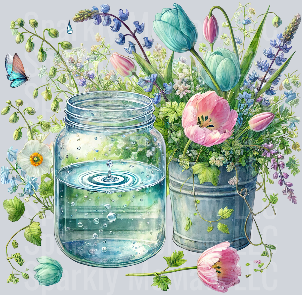 25 April Showers UV DTF Clip art Decal