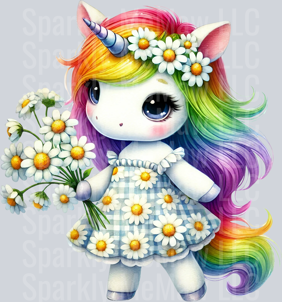 kawaii unicorn 9 Clip Art UV DTF Decal