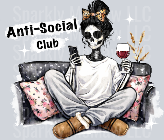 Anti social UV DTF DECAL