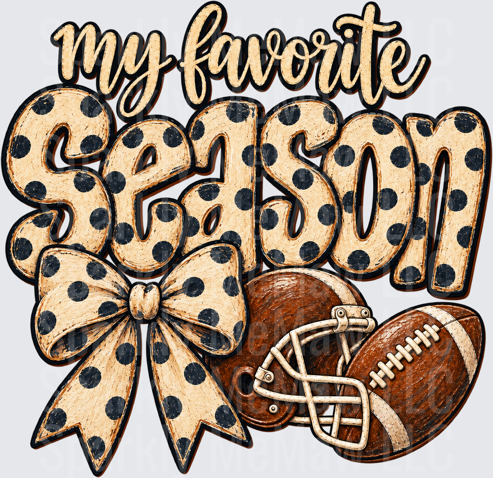 My Favorite Season Football UV DTF Decal