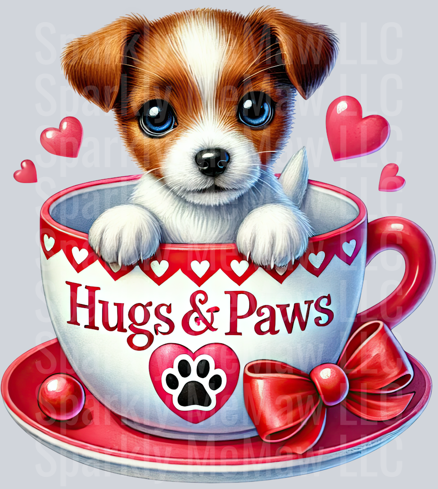 Valentines Cup Puppy 18 UV DTF Decal