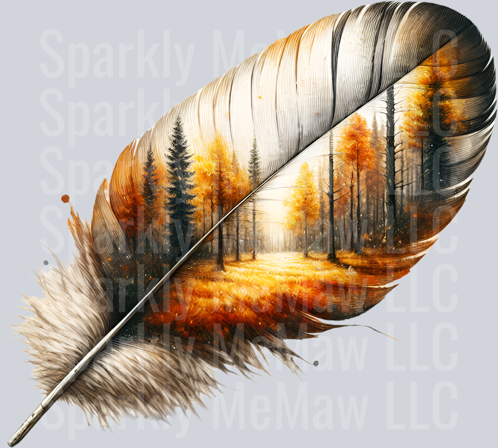 Fantasy Scenic Feather UV DTF Decal 3
