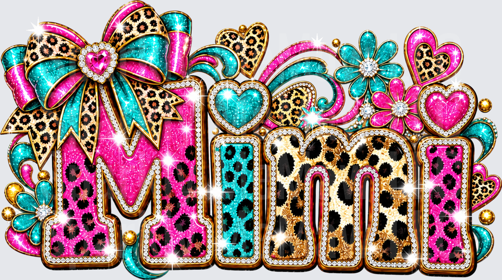 Glitter Leopard Mimi UV DTF Decal
