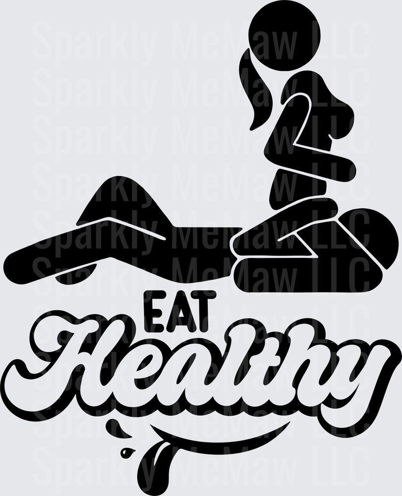 Eat Healthy Stick Figure Exercise Silhouette UV DTF Decal