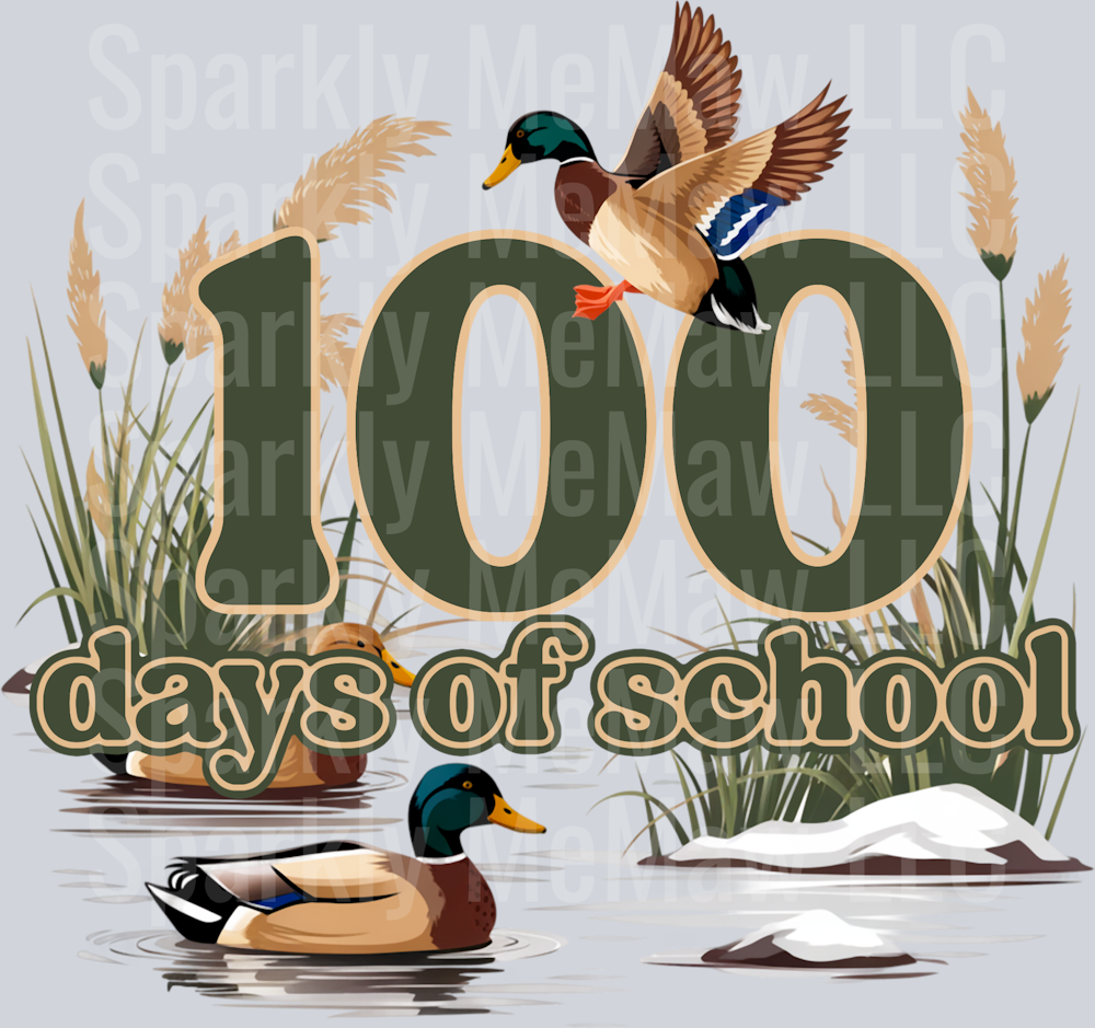 100 days of school ducks UV DTF Decal