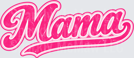 Mama Hot Pink Retro Script UV DTF Decal