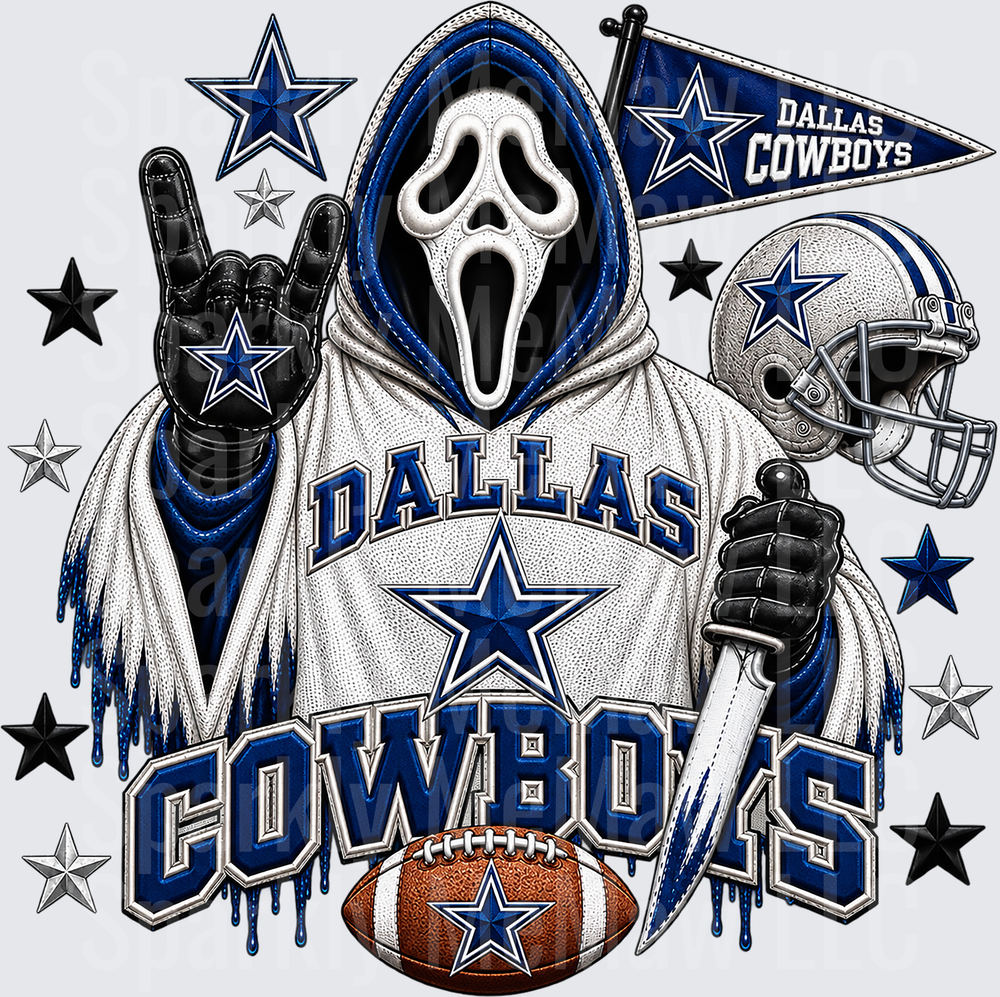 Dallas Cowboys Ghostface Horror Fan UV DTF Decal