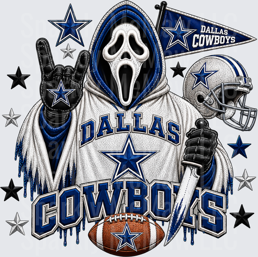 Dallas Cowboys Ghostface Horror Fan UV DTF Decal