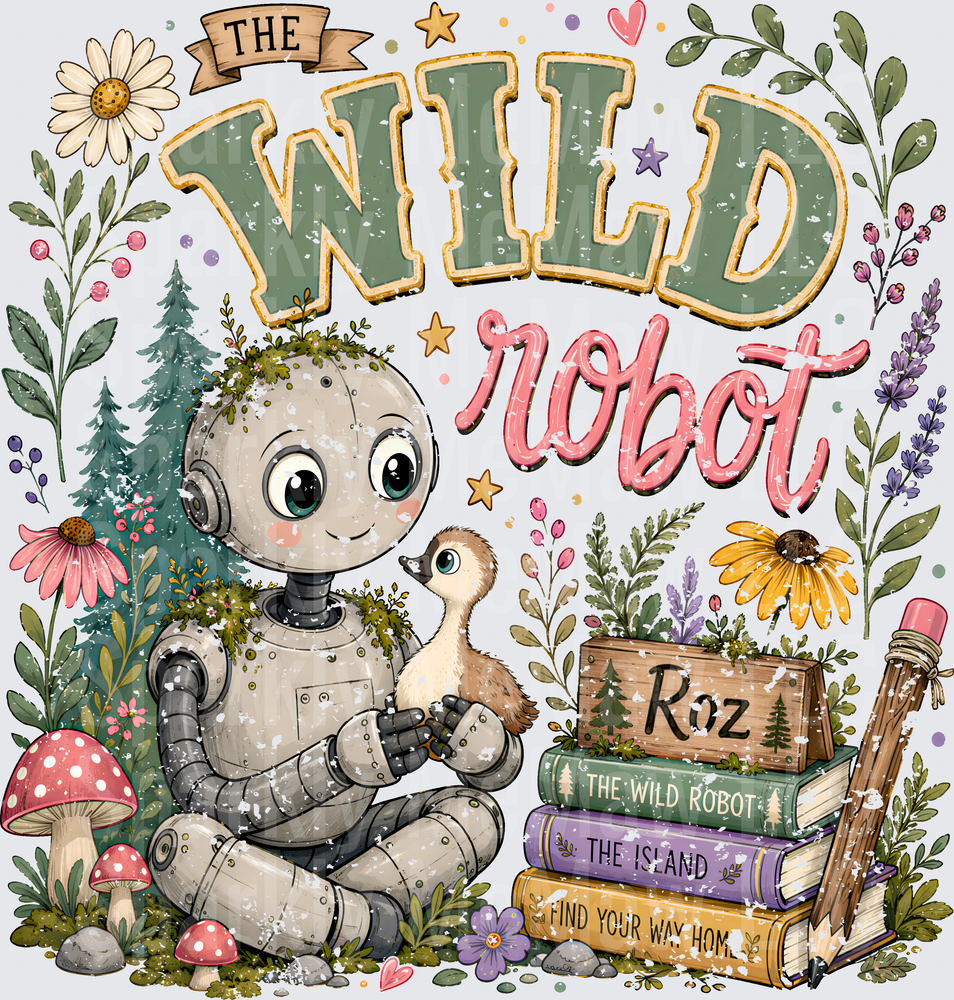 The Wild Robot Roz Floral This is a UV DTF Decal