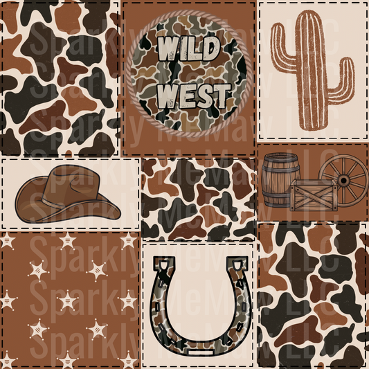 Camo 10x10 Cut and Stick Patchwork UV DTF Set