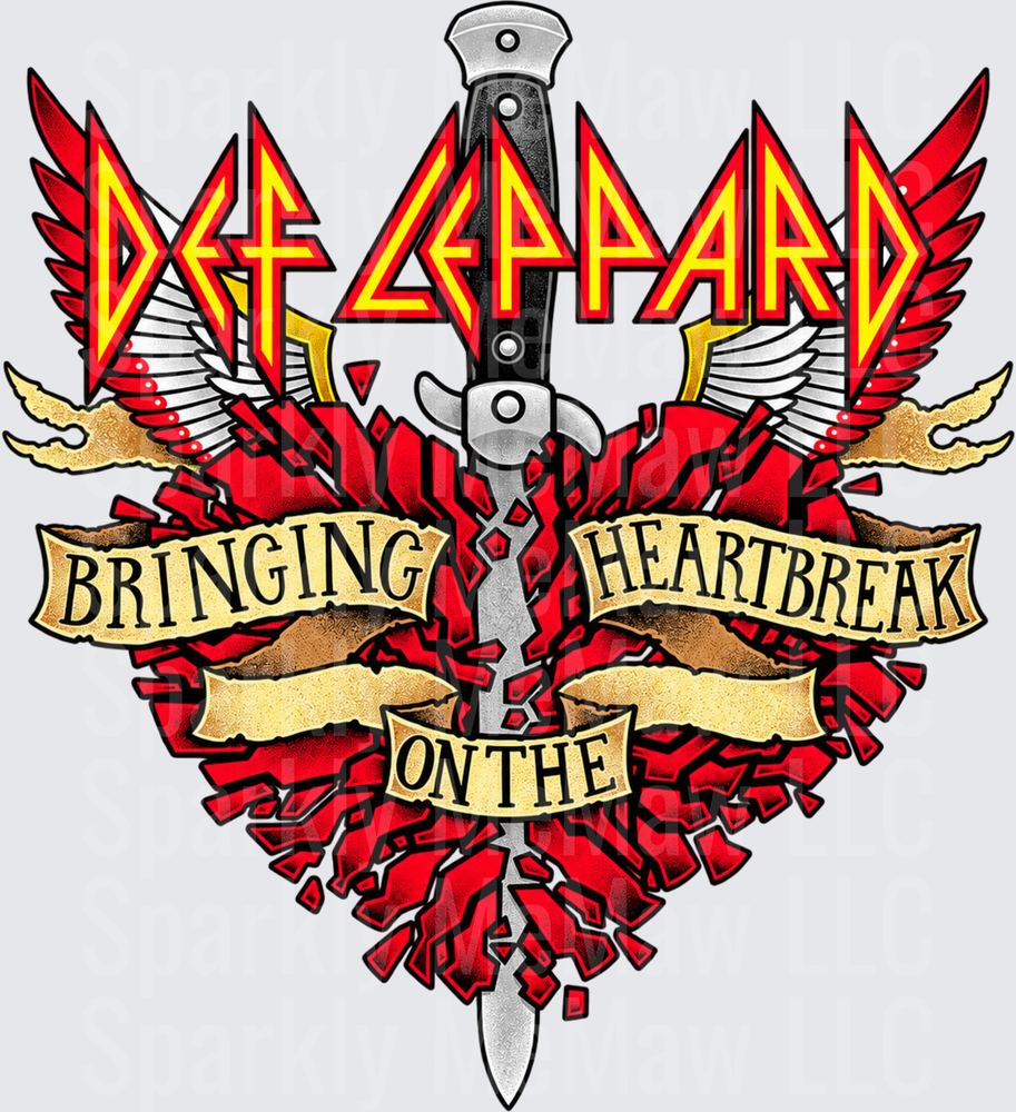 Def Leppard Bringing On The Heartbreak UV DTF Decal