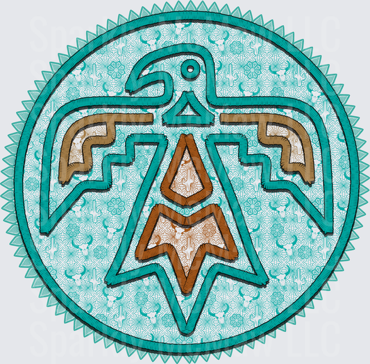 Native American Thunderbird Spirit Animal Mandala Circle Design UV DTF Decal