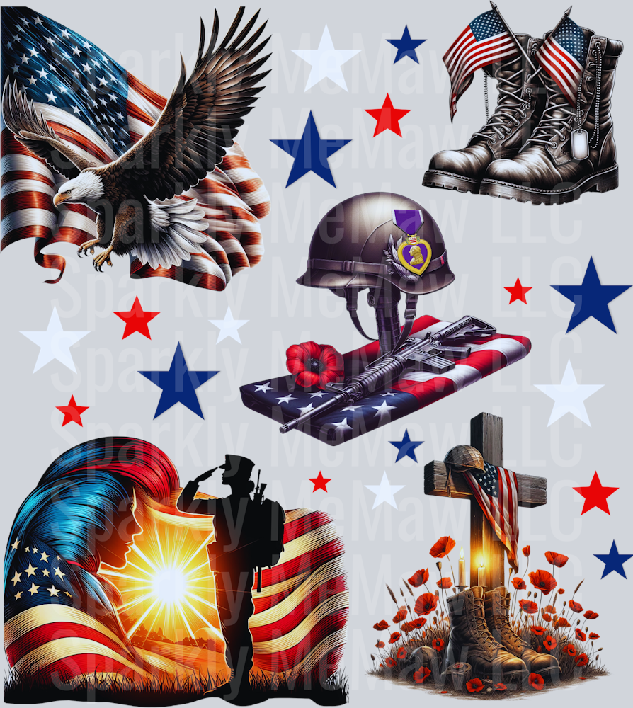 Military.Remember.UV DTF Element Sheet