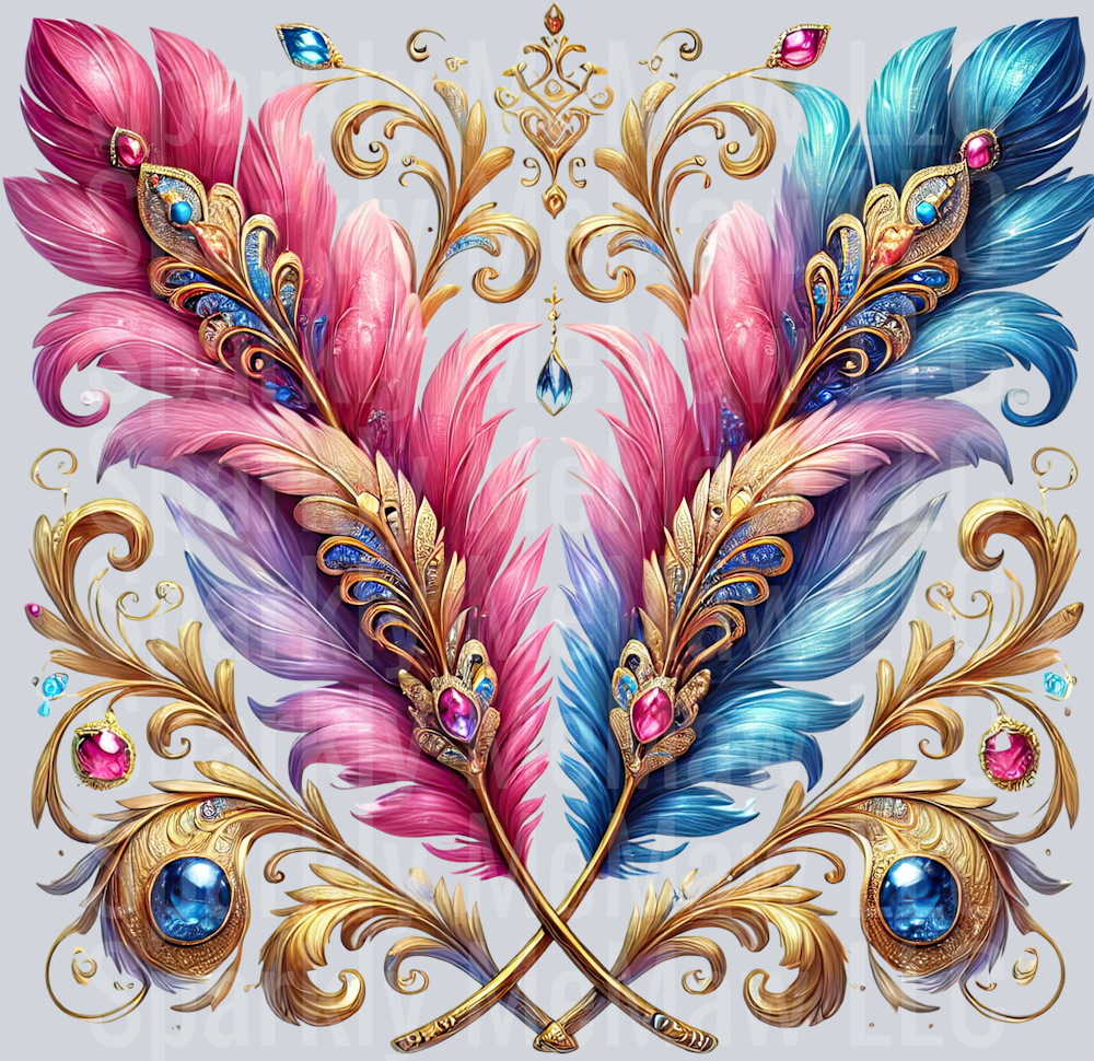 17 Fancy Feathers UV DTF Clip Art Decal