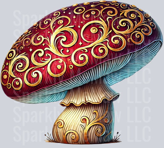 Fantasy Mushroom UV DTF Clipart Decal 16
