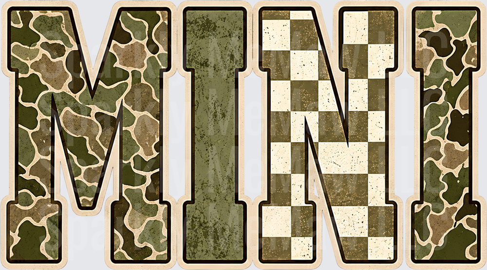 MINI Camo Checkered Letters UV DTF Decal