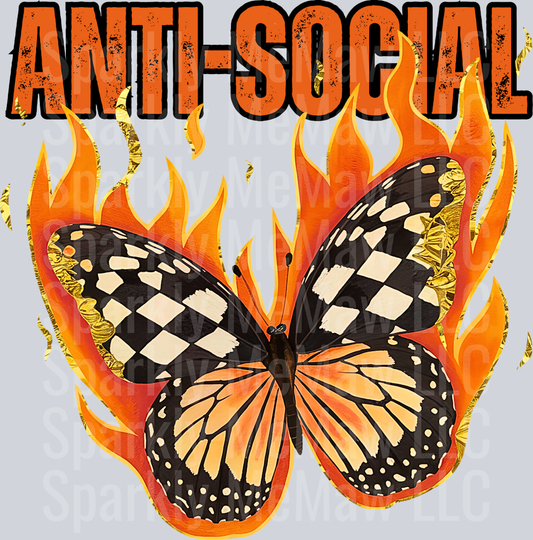 anti-social UV DTF Decal