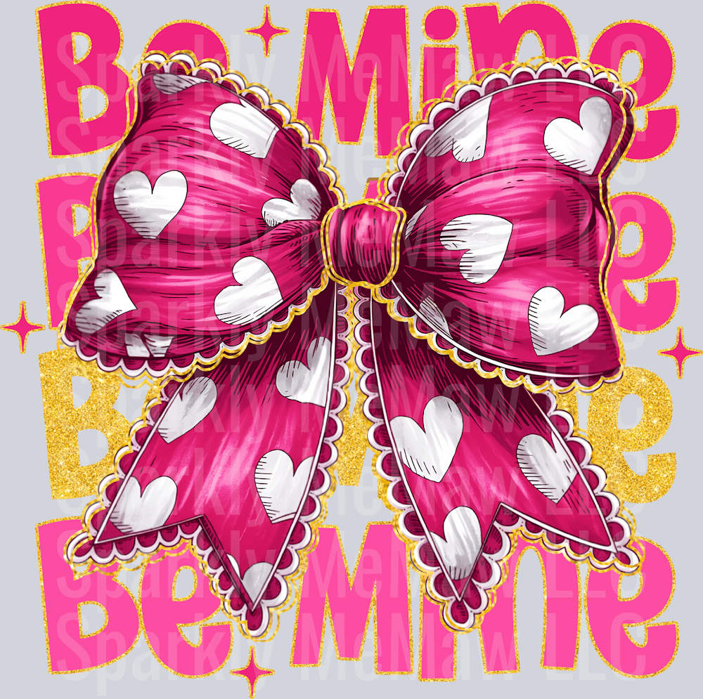 Be Mine Bow UV DTF Decal