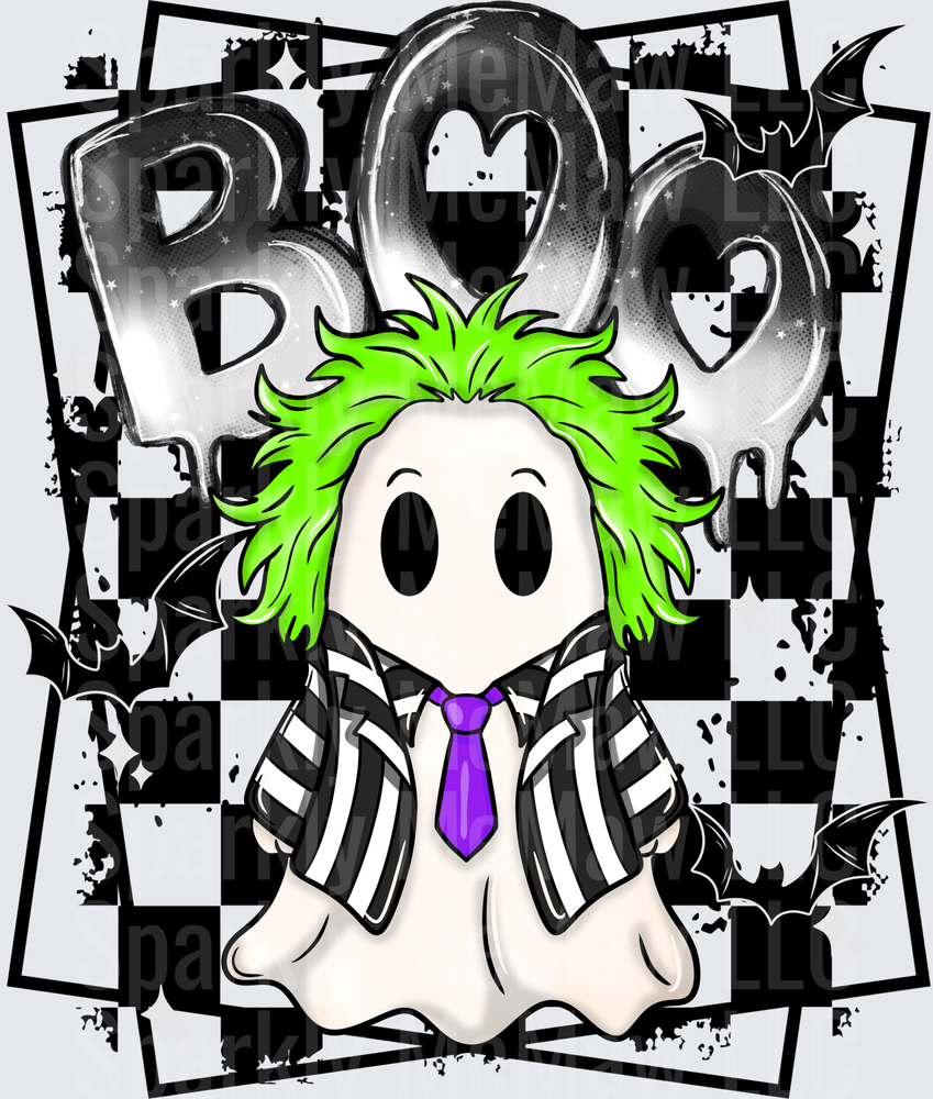Beetlejuice Ghost Boo UV DTF Decal
