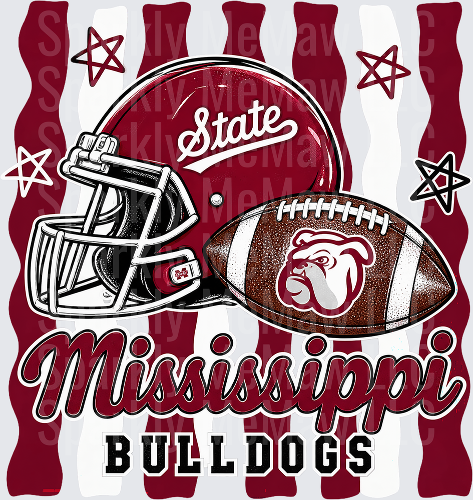 Mississippi Bulldogs Football Helmet UV DTF Decal